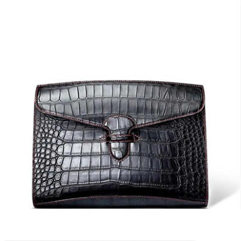 Gete Men’s Crocodile Leather Clutch Bag - Durage Collection