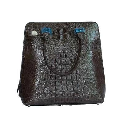 Mens Vertical Crocodile Leather Shoulder Bag - Durage Collection