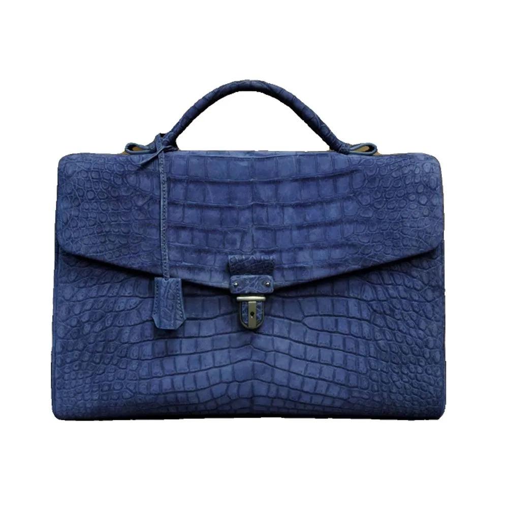 Lizhuangya Men’s Crocodile Embossed Business Bag - Durage Collection