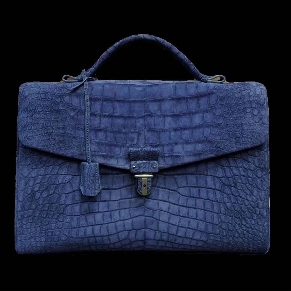 Lizhuangya Men’s Crocodile Embossed Business Bag - Durage Collection