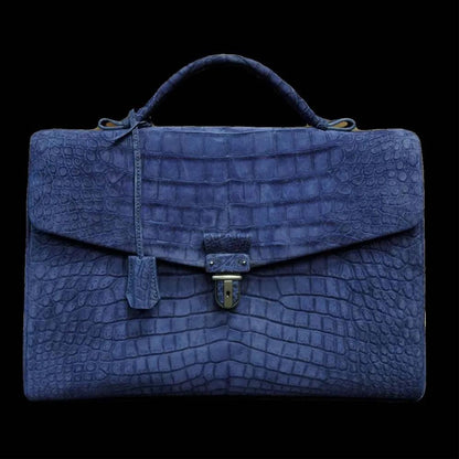 Lizhuangya Men’s Crocodile Embossed Business Bag - Durage Collection