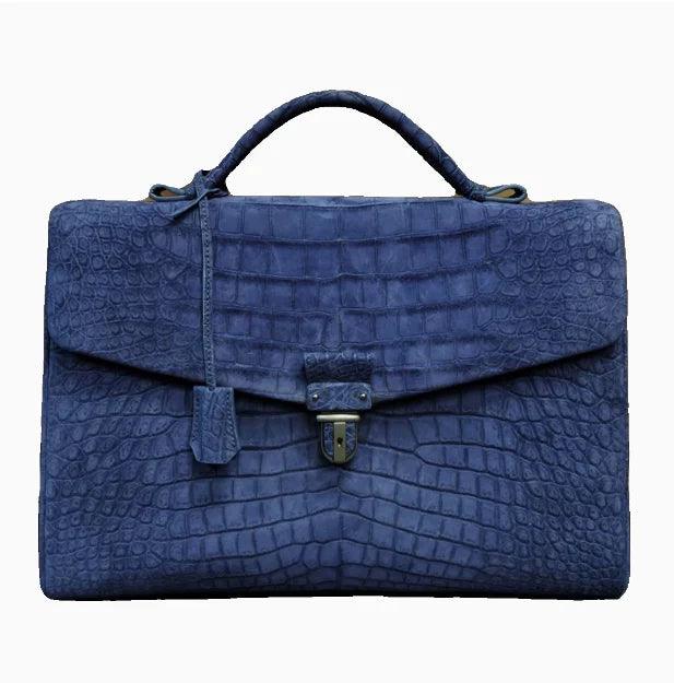 Lizhuangya Men’s Crocodile Embossed Business Bag - Durage Collection