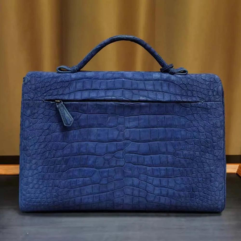 Lizhuangya Men’s Crocodile Embossed Business Bag - Durage Collection