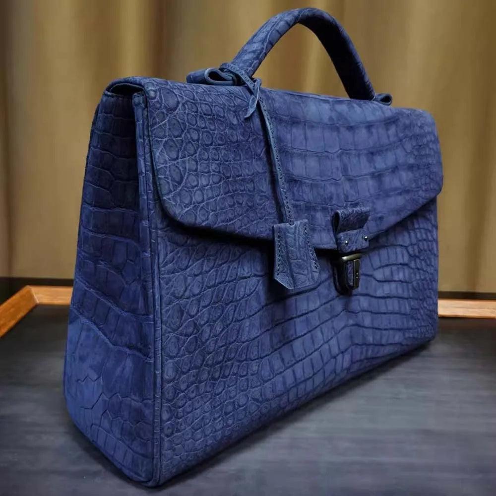 Lizhuangya Men’s Crocodile Embossed Business Bag - Durage Collection