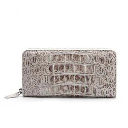 Elegant Himalayan White Crocodile Clutch Handbag Set - Durage Collection