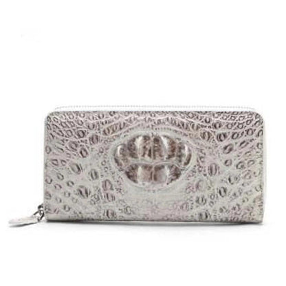 Elegant Himalayan White Crocodile Clutch Handbag Set - Durage Collection