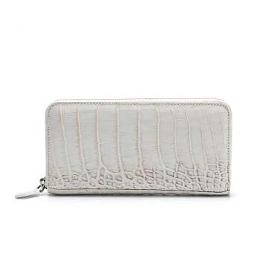 Elegant Himalayan White Crocodile Clutch Handbag Set - Durage Collection