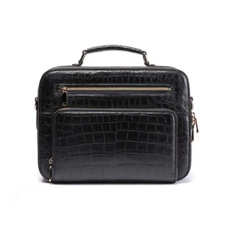 Certainly Heres an SEOfriendly approach for your product Product Page TitleElegant Black Genuine Crocodile Leather Mens Briefcase Luxury Office Bag Meta DescriptionDiscover unparalleled sophistication with our Elegant Black Genuine Crocodile Leather Mens - Durage Collection