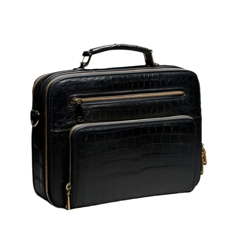 Certainly Heres an SEOfriendly approach for your product Product Page TitleElegant Black Genuine Crocodile Leather Mens Briefcase Luxury Office Bag Meta DescriptionDiscover unparalleled sophistication with our Elegant Black Genuine Crocodile Leather Mens - Durage Collection