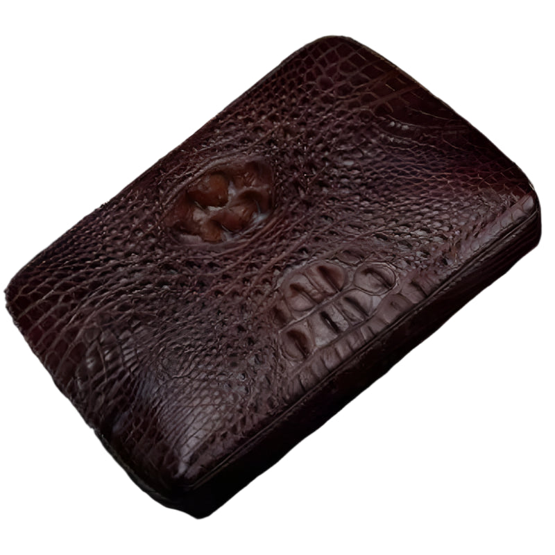 Luxurious Wine Red Crocodile Leather Mens Clutch Bag - Durage Collection